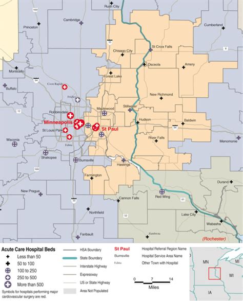 Map Detail Of Hospital Service Areas Assigned To The Minneapolis