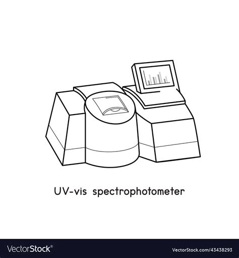 Uv-vis spectrophotometer diagram for experiment Vector Image