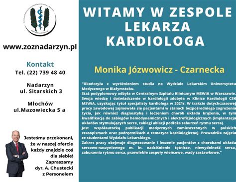 Nowy Lekarz Kardiolog W O Rodku Zdrowia Spg Zoz W Nadarzynie