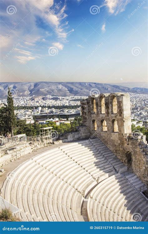 Beautiful View Of The Theater Of Dionysus In Athens Stock Image Image