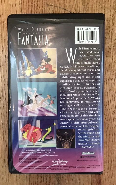 Rare Fantasia Walt Disney Vhs Original Masterpiece Collection Ebay