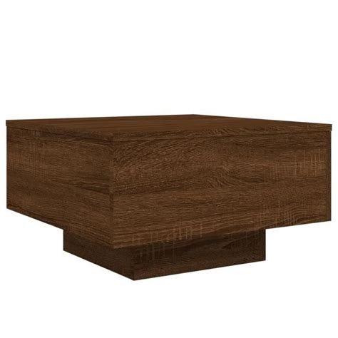 Mxzzand Table basse avec lumières LED chêne marron 55x55x31 cm