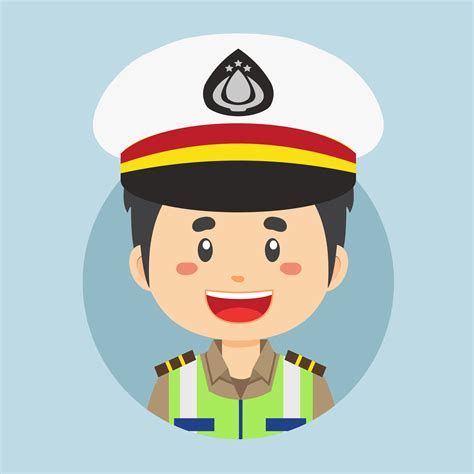 Avatar Of Indonesian Traffic Police Character 25674644 Vector Art At