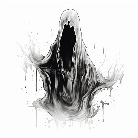 Hand-Drawn Halloween Specter Quirky Haunting Stock Illustration ...
