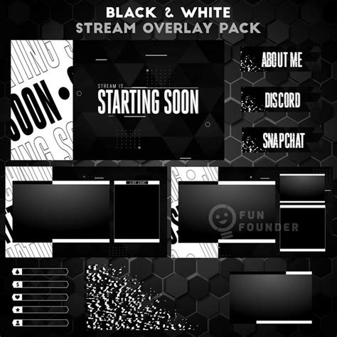 Twitch Overlay Package Black And White Animated Stream Etsy