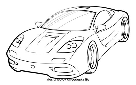 McLaren F1 drawing black and white clipart vector free download