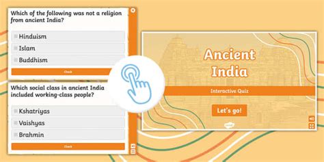 Sixth Grade Ancient India Interactive Quiz (Teacher-Made)