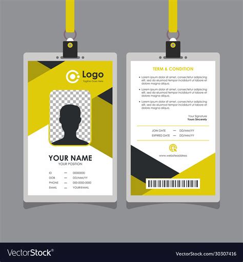 Simple Abstract Geometric Id Card Design Vector Image