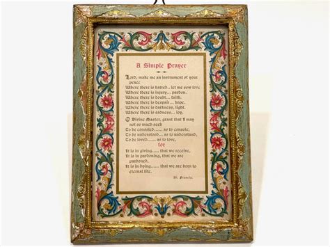 Florentine Hand Decorated Manuscript A Simple Prayer By St Francis Designer Unique Finds