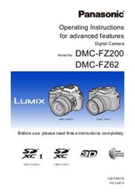 Panasonic Lumix FZ200 Printed Manual