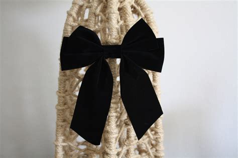 Black Hair Bow Black Velvet Hair Bow Bow Hair Clip Bow Tie - Etsy