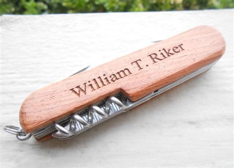 Custom Pocket Knife Laser Engraved Wood Wedding Men Etsy Custom