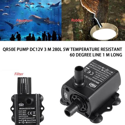Hot Sale Mini Brushless DC Water Pump DC 12V 5W 280L H Lift 300cm Submersible Fountain Black