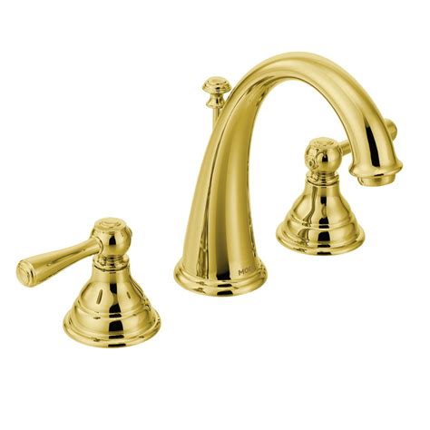 Kingsley Polished Brass Two Handle Bathroom Faucet