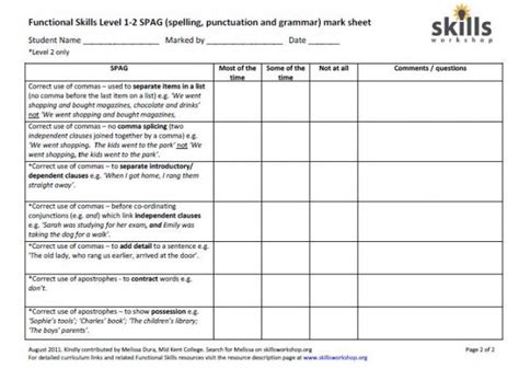 Functional Skills Worksheets Literacy