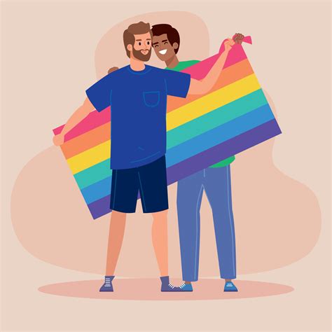Pareja Gay Interracial Vector En Vecteezy