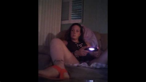 Filming Up MILF In High Heels Wearing Mini Dress While She Plays Fortnite