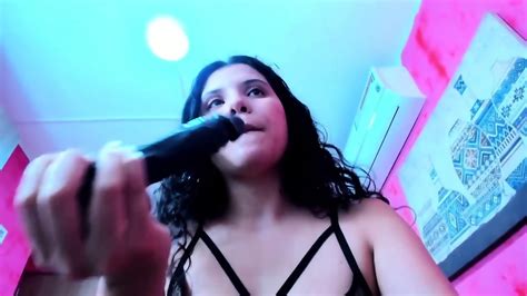 ErikaHill Sexy Brunette Sucking Black Dildo