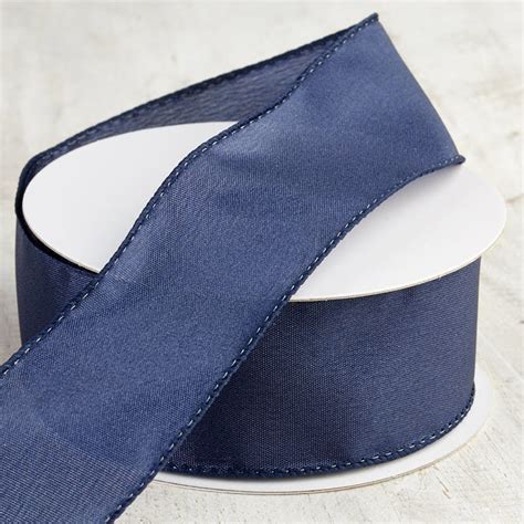 Navy Satin Wired Ribbon Ribbon And Trims Craft Supplies