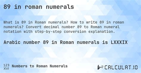 roman numerals calculatio