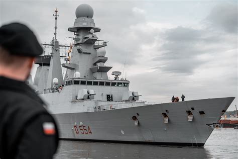 The Italian Destroyer Caio Duilio Has Docked At The Naval Port Of