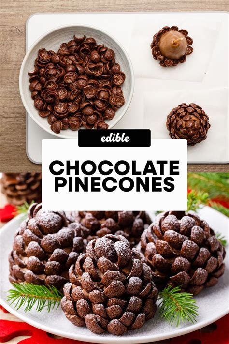 Edible Chocolate Pinecones Christmas Dessert Idea Miss Wish