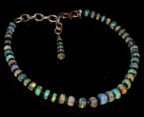 Ethiopian Fire Opal Bracelet With Sterling Silver Jewelry Etsy