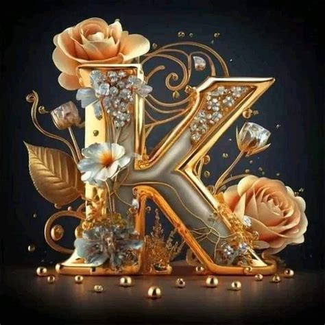 Floral Letter K Wall Art