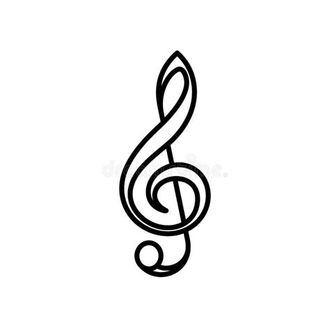 Treble Clef Icon. Symbol of Music and Sound. Stock Vector ...