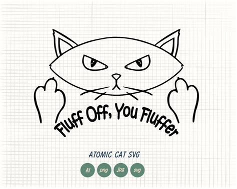 Cat Middle Finger Middle Finger Svg Atomic Cat Svg Fuck You Etsy