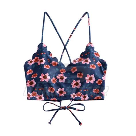 Adults Women Bikini Bra Beach Wear Floral Printing Bra Sublimation Beach Wear Women Bra Buy