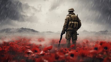 soldier   poppy field  stock photo public domain pictures