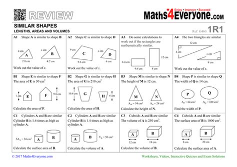 Gcse Revision Similar Shapes Teaching Resources