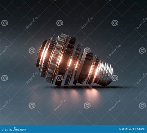 Cogwheel Lightbulb Mechanism Stock Illustration Illustration Of Gears