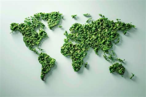 Premium Photo Eco World Map Made Of Green Leaves Concept Ecology