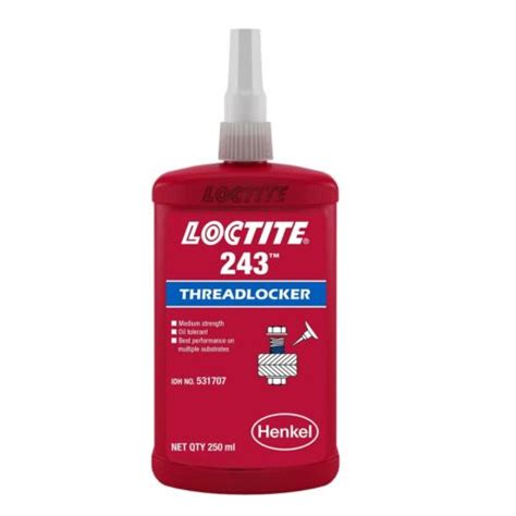 250 ML Loctite 243 Flasche Medium Schraubensicherung Kleber Henkel Blau