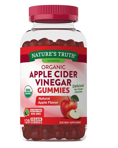 Natures Truth Organic Apple Cider Vinegar 500 Mg 120 Gummies Whole And Natural