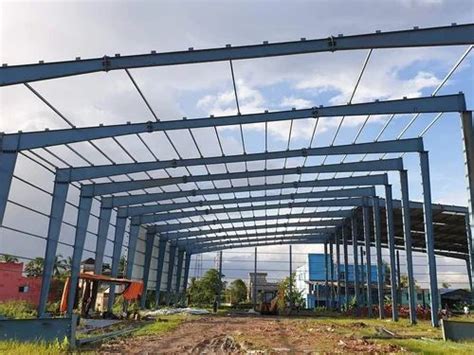 Prefab Feet Slopped Roof Peb Steel Structure Fabrication Service At