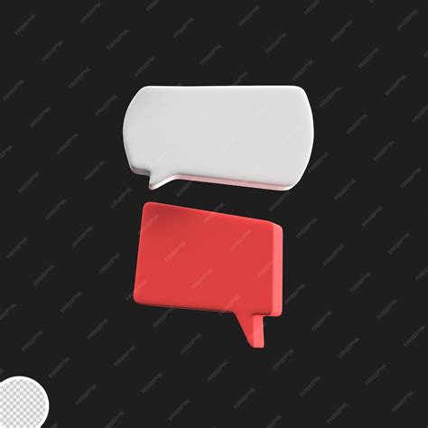 Premium Psd 3d Minimal Red White Bubbles Speech Chat Icon Talk