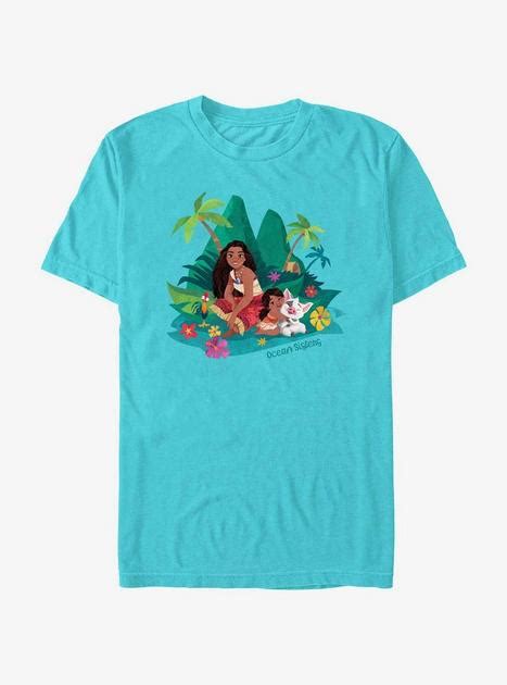 Disney Moana 2 Ocean Sisters Extra Soft T Shirt Blue Hot Topic