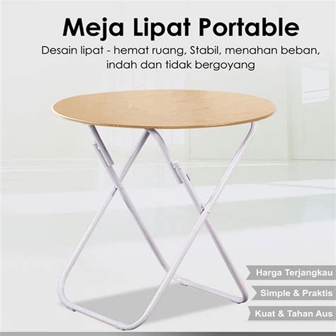 Jual Meja Lipat Portable Meja Bulat Minimalis Meja Bundar Diameter