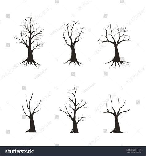 Black Branch Tree Naked Trees Silhouettes Stock Vector Royalty Free Shutterstock