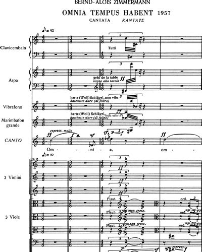 Omnia Tempus Habent Cantata Full Score Sheet Music By Bernd Alois