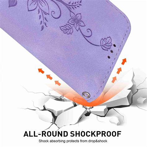 For Infinix Hot I Smart Lily Embossed Leather Phone Case Purple Alexnld