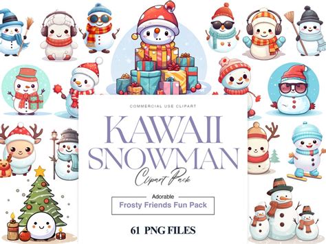 Kawaii Snowman Clipart Christmas Snowman Png Cute Snowman Png