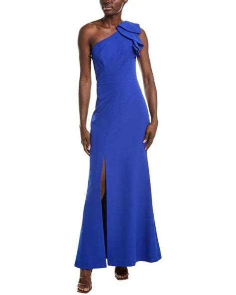 Eliza J Laguna Crepe Gown In Blue Lyst UK