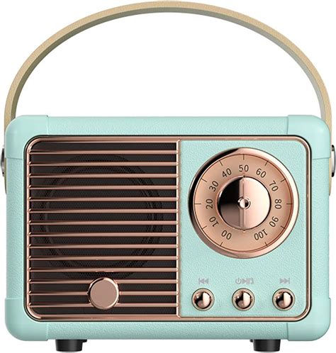 Qoosea Radio Portable Haut parleurs Bluetooth Faits à la Main Rétro en