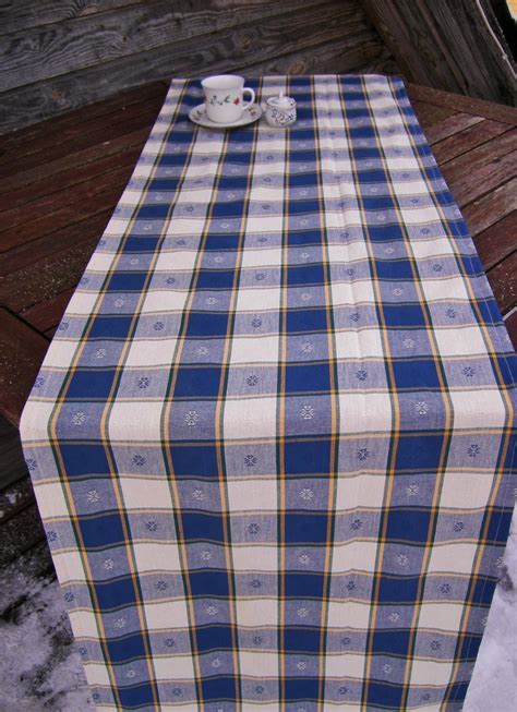 Plaid Table Runner Handmade Dining Supplies Rustic Country Style