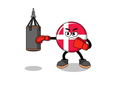 Premium Vector Illustration Of Denmark Flag Boxer