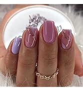 Amazon Pcs Nude Pink Press On Nails Short Almond BHLFRH Fake